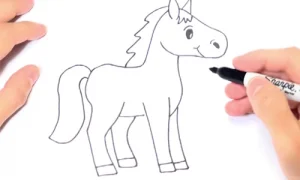 آموزش نقاشی اسب ساده