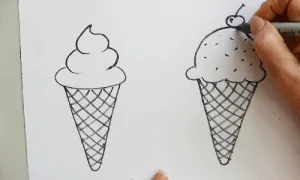 آموزش نقاشی بستنی ساده